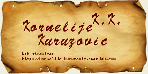 Kornelije Kuruzović vizit kartica